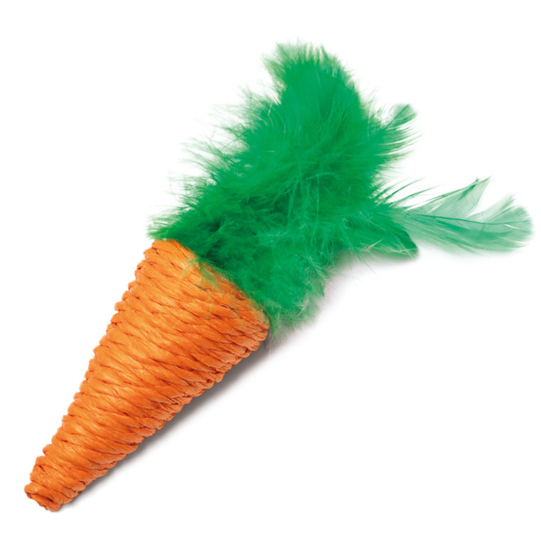 Игрушка для кошек "морковка с перьями", 75/140мм, серия natural, triol в интернет-зоомагазине Pets Room