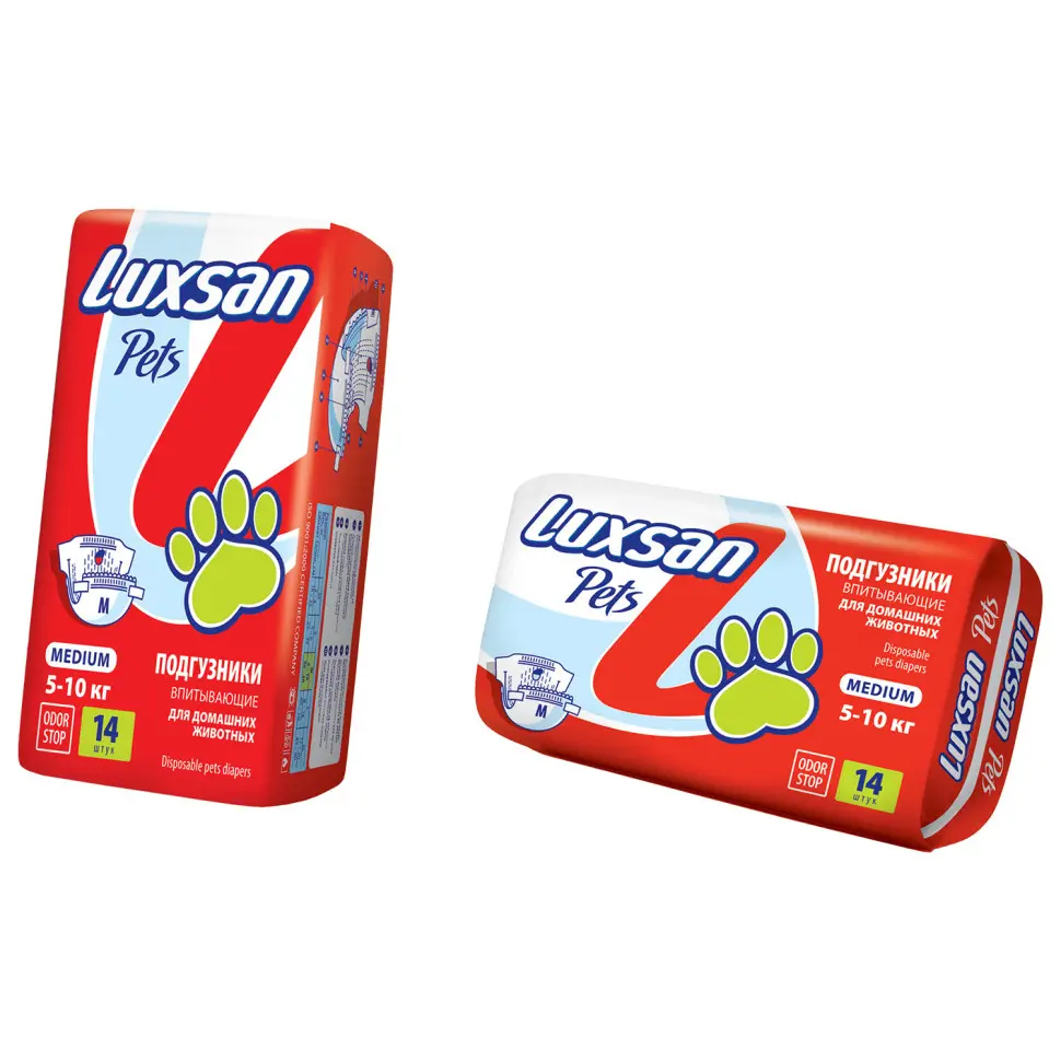 Luxsan premium подгузники для животных, m 5-10 кг, 14 шт в интернет-зоомагазине Pets Room