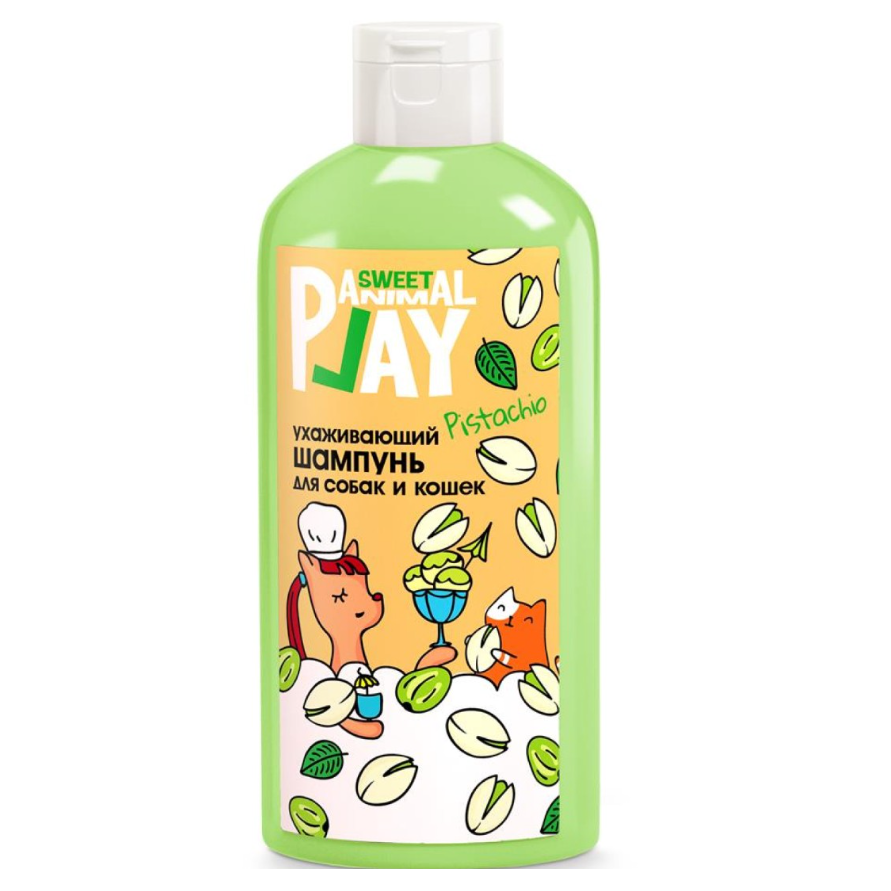 Animal play sweet ухаживающий 300 мл шампунь для собак и кошек фисташковый сорбет в интернет-зоомагазине Pets Room