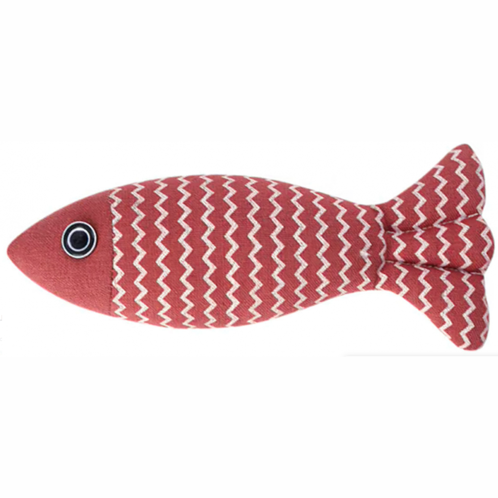 Игрушка для кошек рыбка полосатик с кош. мятой 21х8см rich breed ик-161 бордовый в интернет-зоомагазине Pets Room