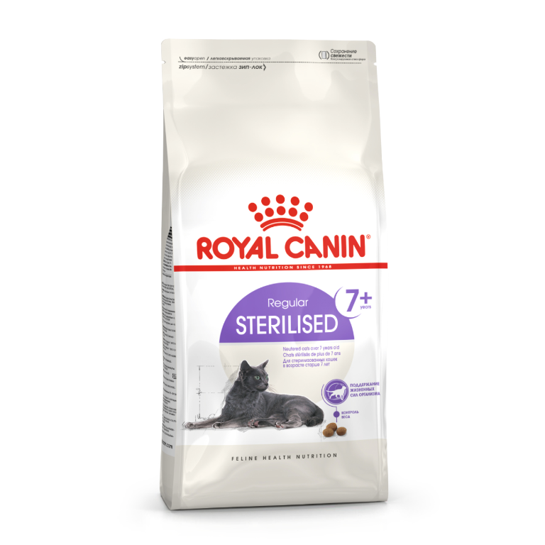Royal canin sterilised 7+ 1,5 кг сухой корм для стерилизованных кошек старше 7 лет 1х6 в интернет-зоомагазине Pets Room