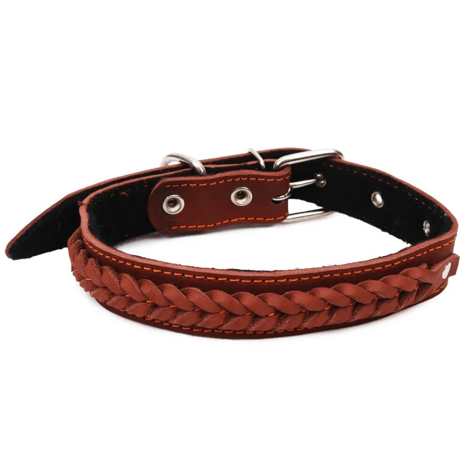 Ошейник кож. №20 с косичкой (36 см) rich breed в интернет-зоомагазине Pets Room