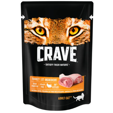 Crave корм консервированный для взрослых кошек индейка в желе (пауч) 70гр в интернет-зоомагазине Pets Room