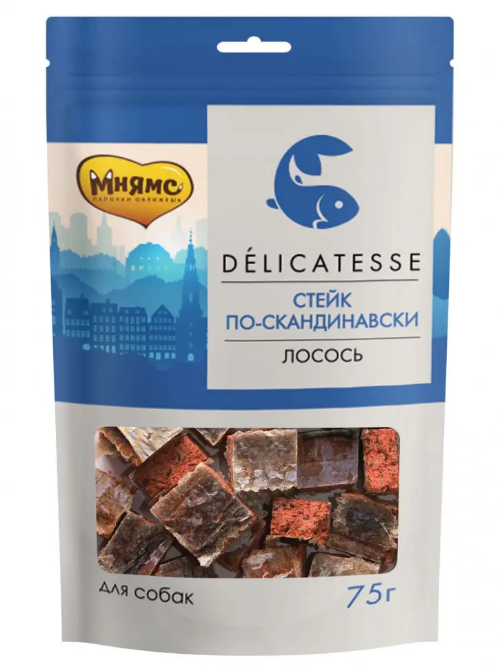 Мнямс лакомство для взрослых собак стейк по-скандинавски с лососем - 75 г в интернет-зоомагазине Pets Room