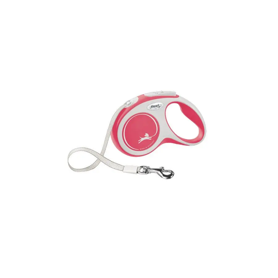 Flexi new comfort tape s поводок-рулетка для собак, красная 5 м, до 15 кг в интернет-зоомагазине Pets Room