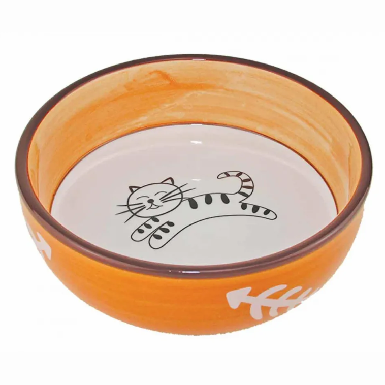 Миска керамическая "довольный кот" (0,29 л.) (10702070/190923/3384866) в интернет-зоомагазине Pets Room