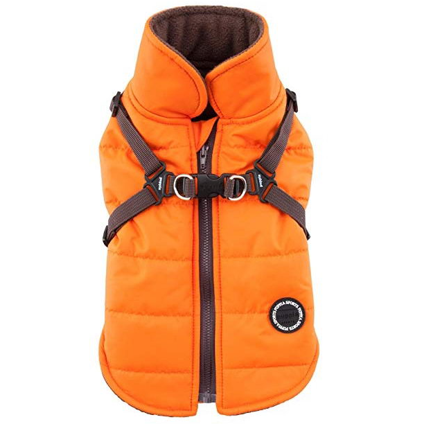 Puppia жилет для собак утепленный со шлейкой "mountaineer ii", оранжевый, xxl в интернет-зоомагазине Pets Room
