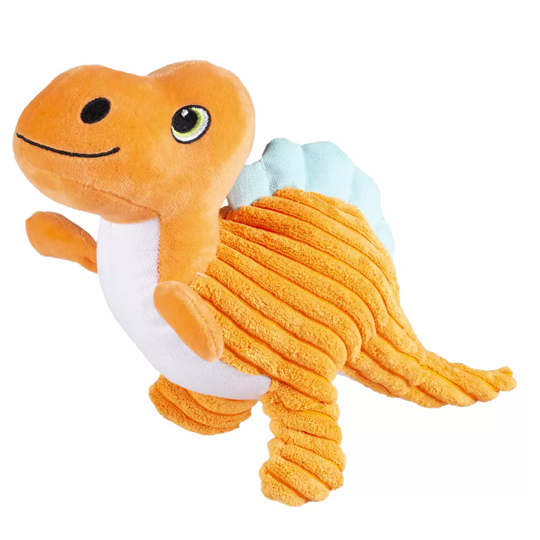 Duvo+ игрушка для собак мягкая "динозавр - анкилозавр", оранжевая, 33х9х20см в интернет-зоомагазине Pets Room