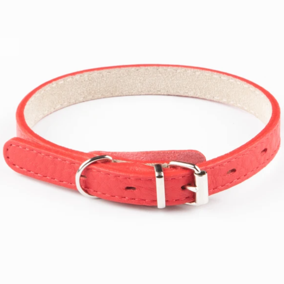Ошейник mr.kranch для собак из натуральной кожи прямой, 48-60см, красный (34001) фото Ошейник mr.kranch для собак из натуральной кожи прямой, 48-60см, красный (34001) в интернет-зоомагазине Pets Room