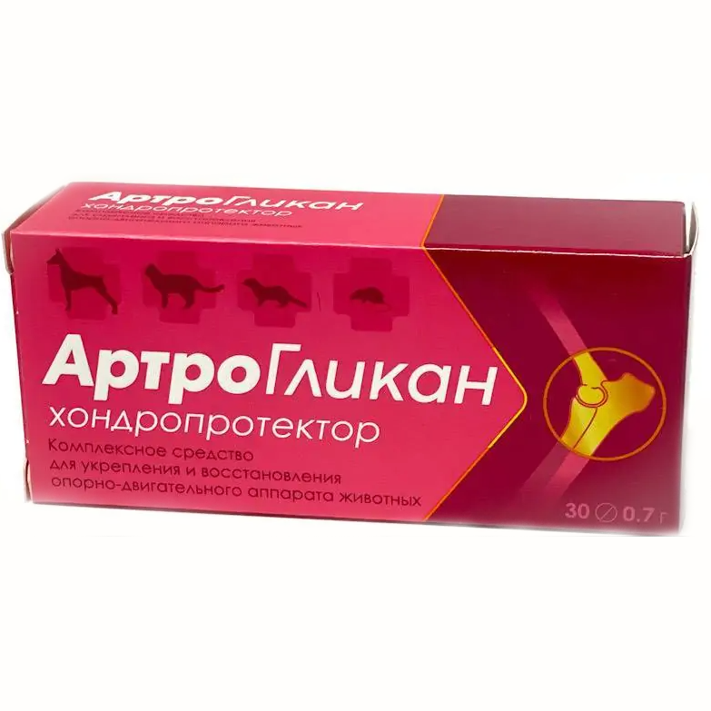 Артрогликан 30 таб комплексное средство для животных востанавливающее опорно-двигательную систему в интернет-зоомагазине Pets Room
