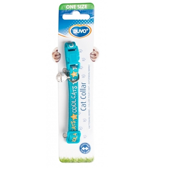 Duvo+ ошейник для кошек нейлоновый "cool cats", голубой, 20-30см/10мм в интернет-зоомагазине Pets Room