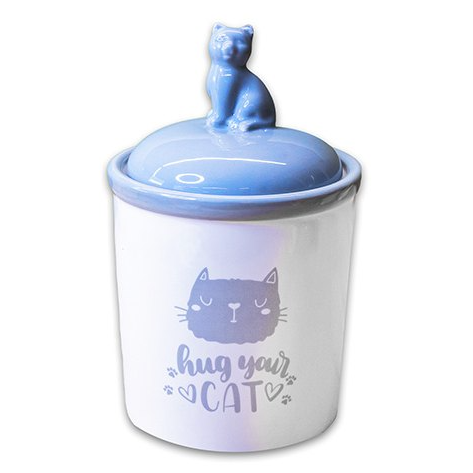 Бокс mr.kranch керамический для хранения корма hug your cat 1650 мл бело-серый (34001) в интернет-зоомагазине Pets Room