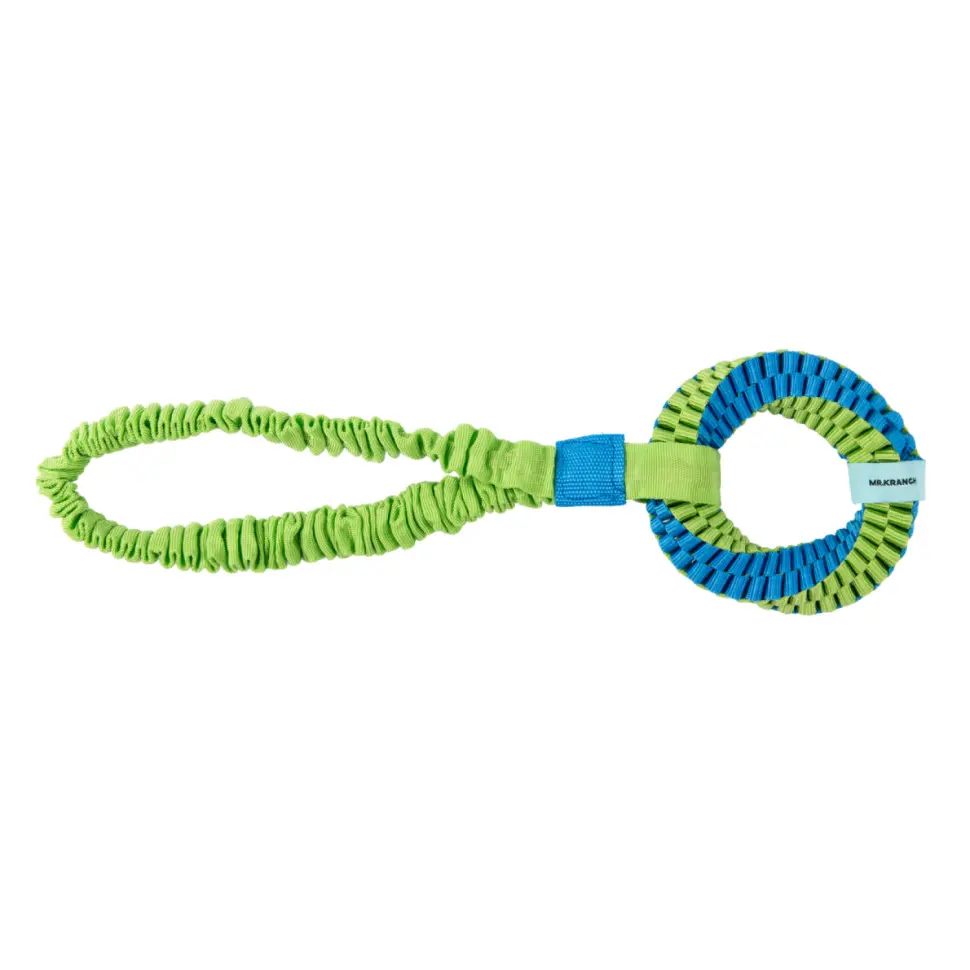 Mr.kranch игрушка-перетяжка для собак плетеное кольцо-спираль на резинке, диаметр 12 см, голубая в интернет-зоомагазине Pets Room