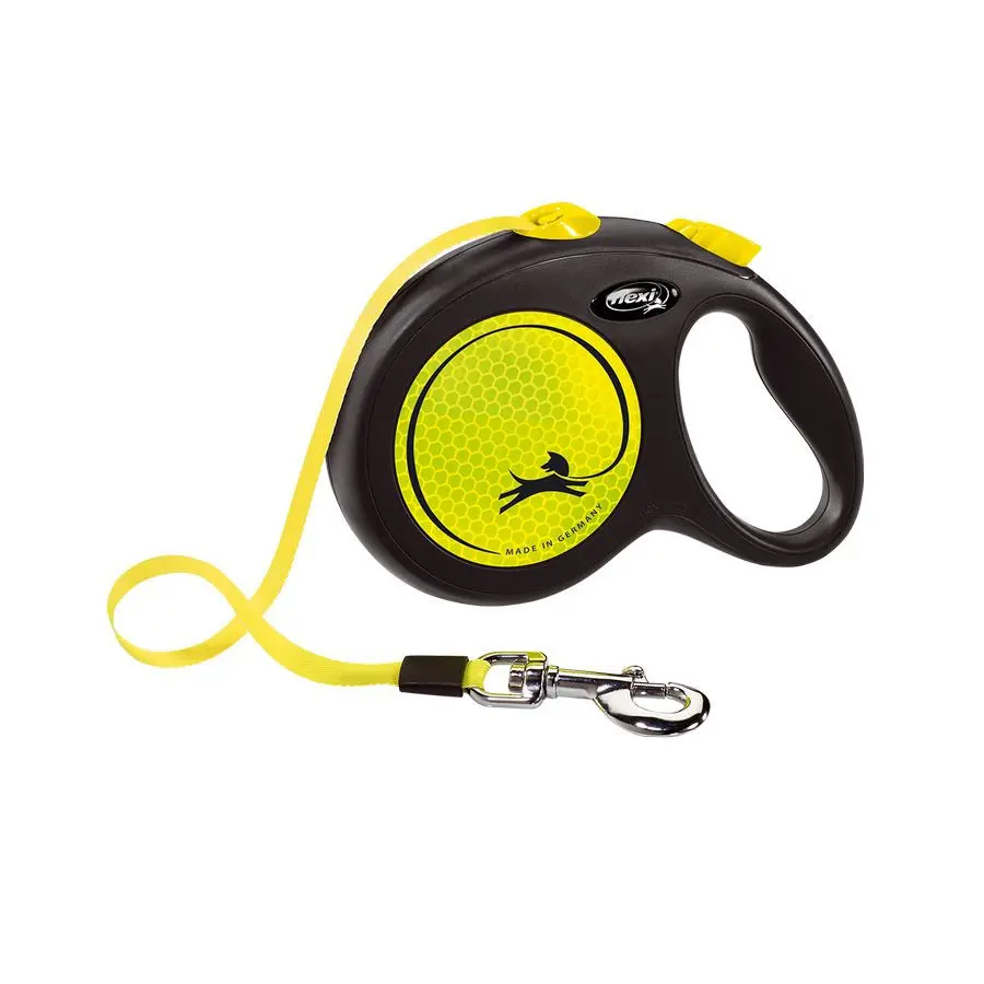 Поводок-рулетка flexi new neon l длиной 5 м для собак до 50 кг лента фото Поводок-рулетка flexi new neon l длиной 5 м для собак до 50 кг лента в интернет-зоомагазине Pets Room