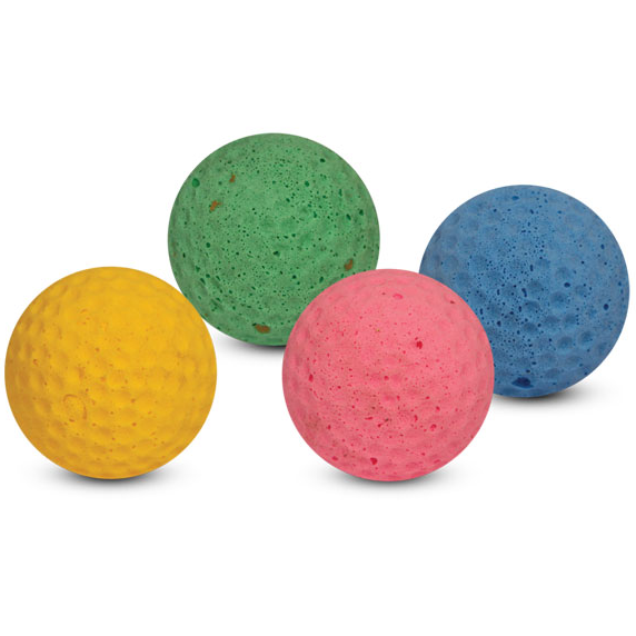 Игрушка для кошек "мяч для гольфа", разноцветный, d40мм (уп.4шт.), triol в интернет-зоомагазине Pets Room