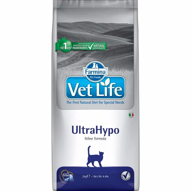 Farmina vet life cat ultrahypo сухой корм для взрослых кошек при пищевой аллергии - 2 кг в интернет-зоомагазине Pets Room