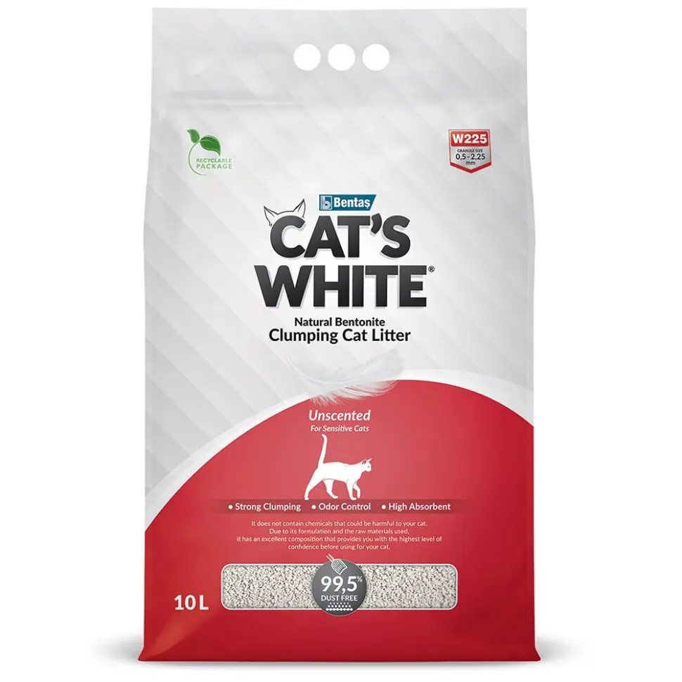 Cat's white natural наполнитель комкующийся для кошачьего туалета натуральный без ароматизатора - 10 л в интернет-зоомагазине Pets Room