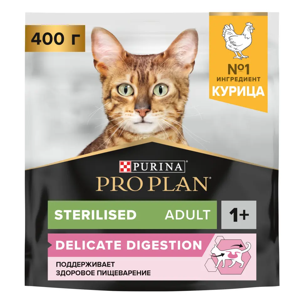 Pro plan cat adult sterilised сухой корм для стерилизованных кошек с курицей - 400 г в интернет-зоомагазине Pets Room