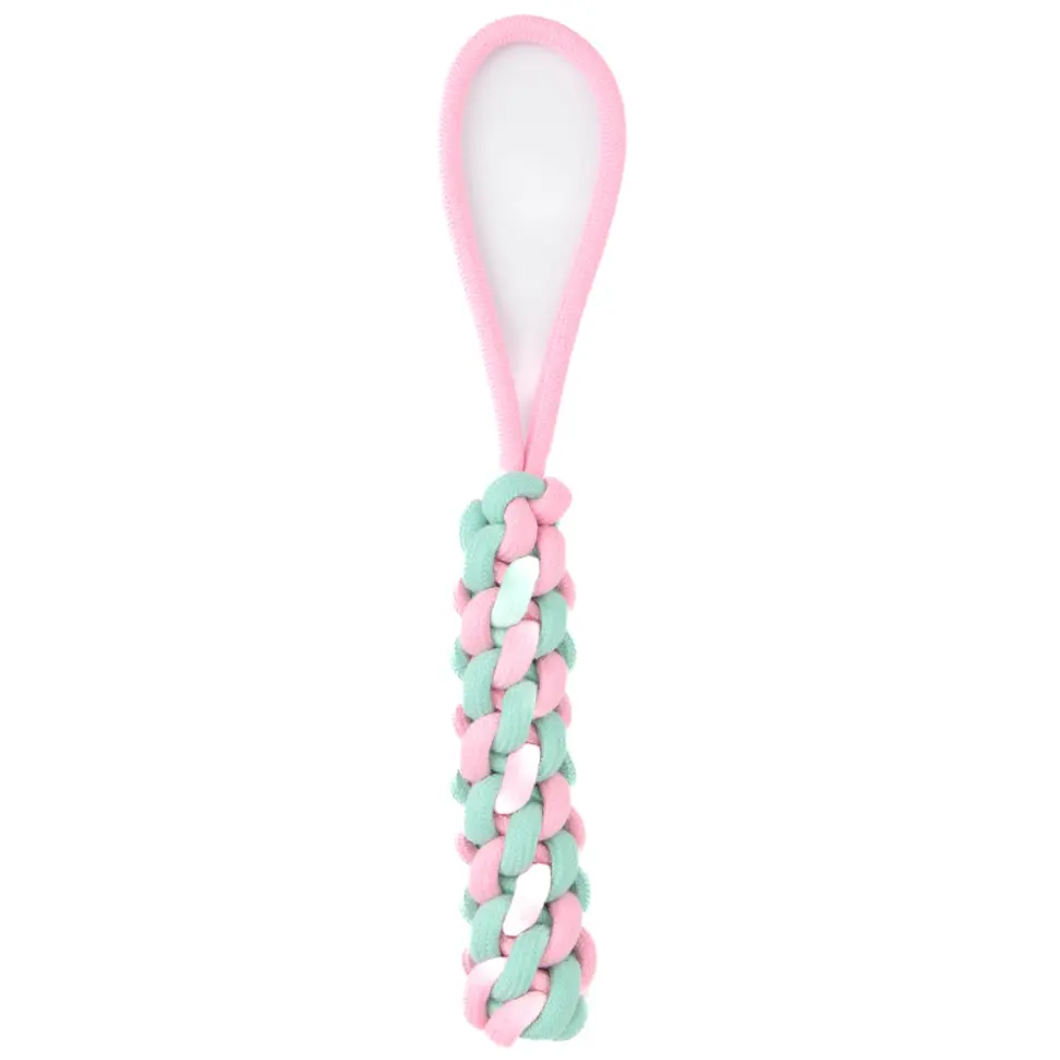 Mr.kranch игрушка для собак жгут из каната, 30х4 см, розовая с голубым в интернет-зоомагазине Pets Room