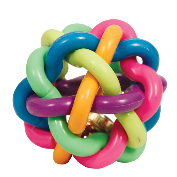 Игрушка для собак из цельнолитой резины "мяч-лабиринт с колокольчиком", d95мм, triol в интернет-зоомагазине Pets Room