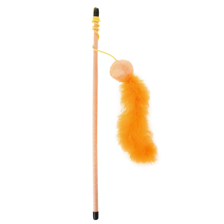 Ebi игрушка для кошек удочка дразнилка "fun", оранжевая, 40см в интернет-зоомагазине Pets Room