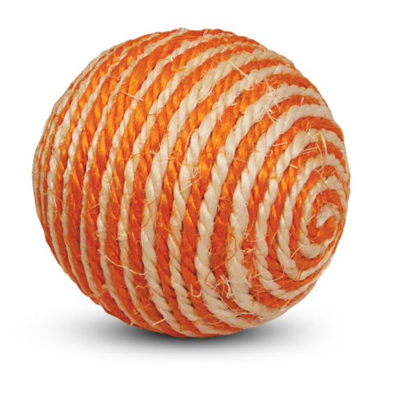 Игрушка для кошек из сизаля "шарик", оранжевый, d95мм, triol в интернет-зоомагазине Pets Room