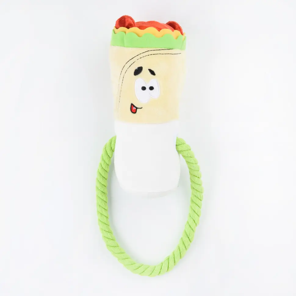 Mr.kranch игрушка для собак "шаурма" плюшевая с канатиком и пищалкой, 21 см в интернет-зоомагазине Pets Room