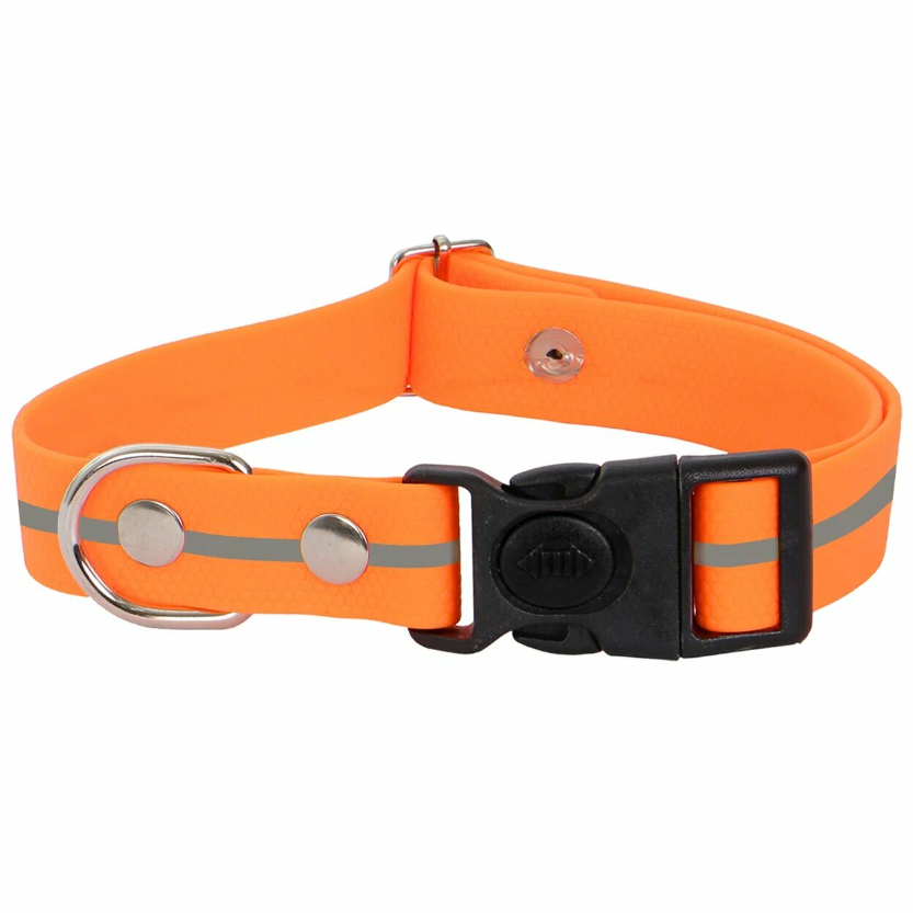 Ошейник биотан xl светоотраж. многоразм с фиксатором 25" 40-65 см rich breed об-425с оранжевый в интернет-зоомагазине Pets Room