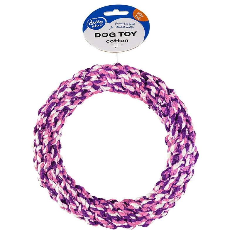 Duvo+ игрушка для собак веревочная "кольцо", розовая, 14см в интернет-зоомагазине Pets Room