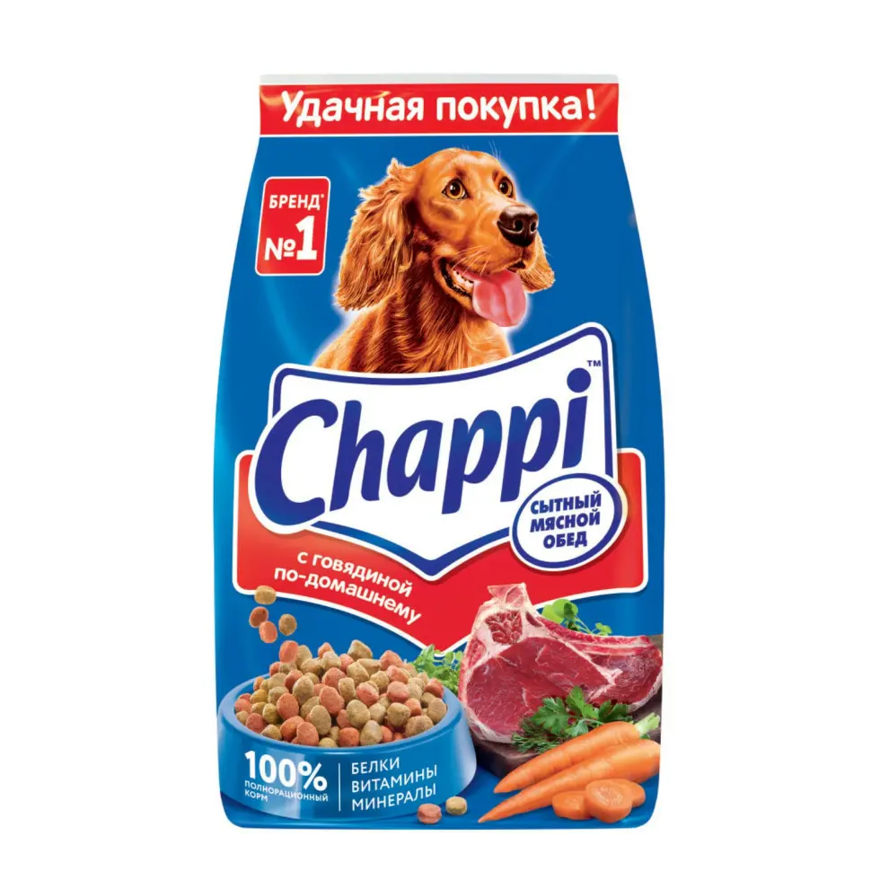 Chappi сытный мясной обед сухой корм для собак с говядиной по-домашнему - 2,5 кг в интернет-зоомагазине Pets Room