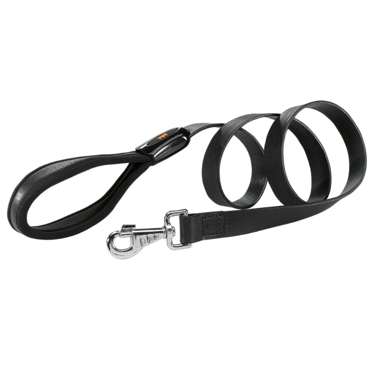 Поводок giotto g25/120 кожаный с эргономичной ручкой, чёрный фото Поводок giotto g25/120 кожаный с эргономичной ручкой, чёрный в интернет-зоомагазине Pets Room