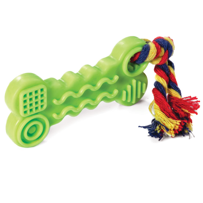 Игрушка для малых собак косточка+канат 9,5х4,5х1,5 rich breed ис-54 зеленая в интернет-зоомагазине Pets Room