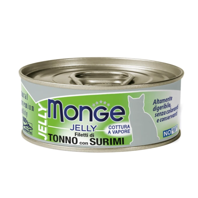 Monge jelly влажный корм monge для взрослых кошек с желтоперым тунцом, консервы 80 г в интернет-зоомагазине Pets Room