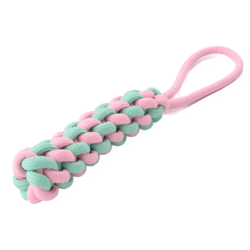 Mr.kranch игрушка для собак жгут из каната, 30х4 см, розовая с голубым в интернет-зоомагазине Pets Room