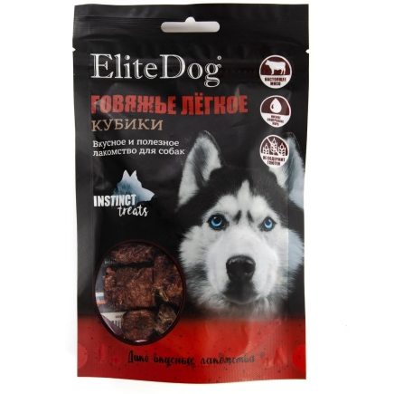 Elitedog instinct treats лакомство для собак "говяжье лёгкое", 50гр в интернет-зоомагазине Pets Room
