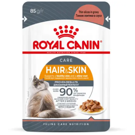 Royal canin хэйр энд скин(соус) 28*0,085кг в интернет-зоомагазине Pets Room