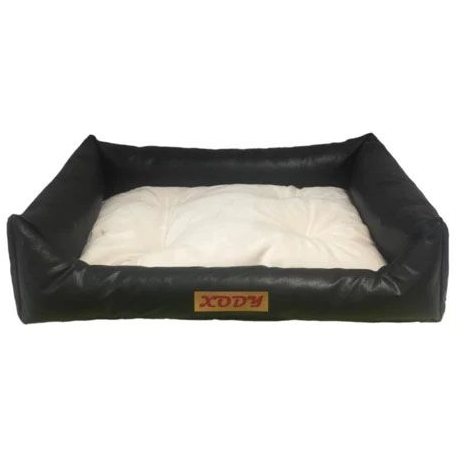 Лежак люкс (экокожа)  №6 (черный/сер) в интернет-зоомагазине Pets Room