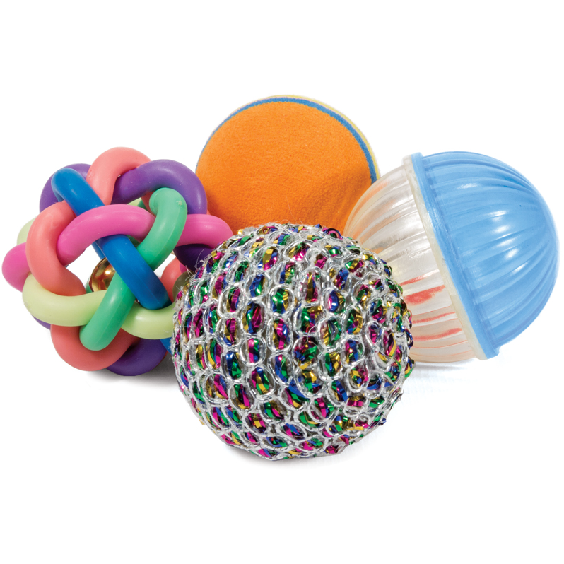 Набор игрушек для кошек "активная игра 24" (4 мяча d45мм, d45мм, d45мм, d40мм), triol в интернет-зоомагазине Pets Room
