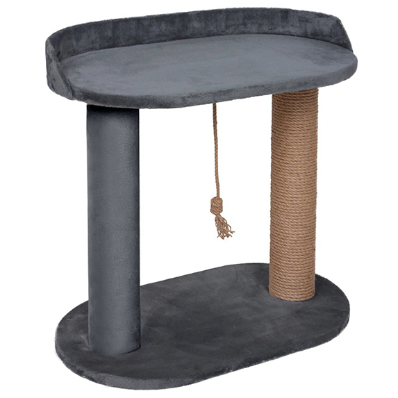 Когтеточка котодискотека с домиком джут 62х35х78 ø7 rich breed кд-59 светло-серый в интернет-зоомагазине Pets Room