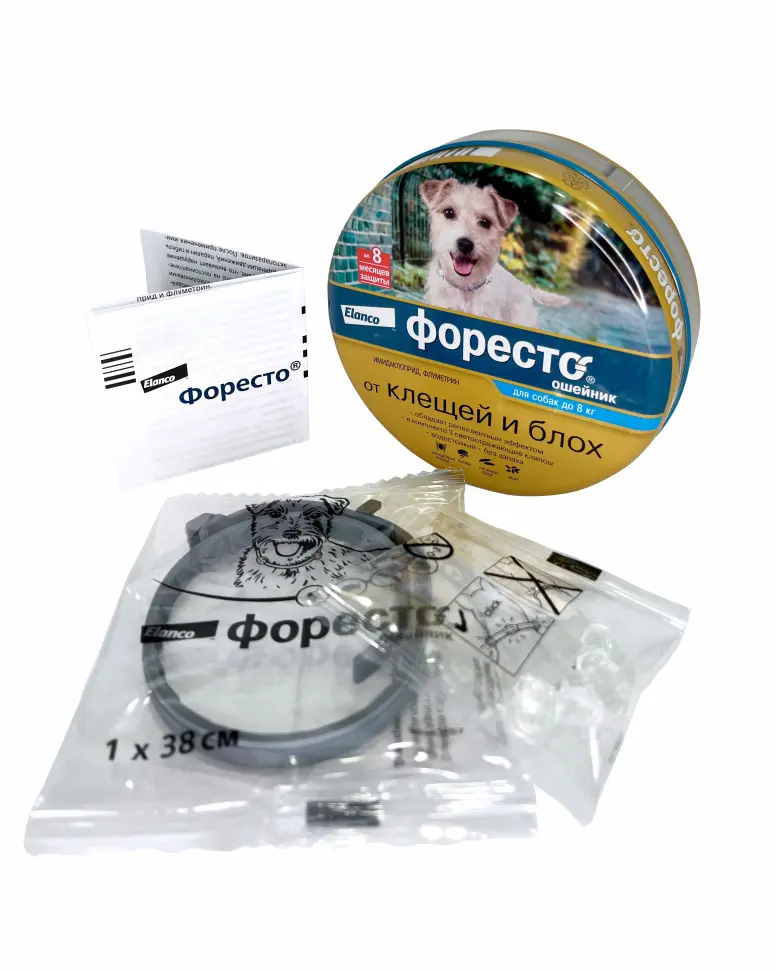 Bayer foresto ошейник от клещей и блох для собак с весом менее 8 кг - 38 см в интернет-зоомагазине Pets Room