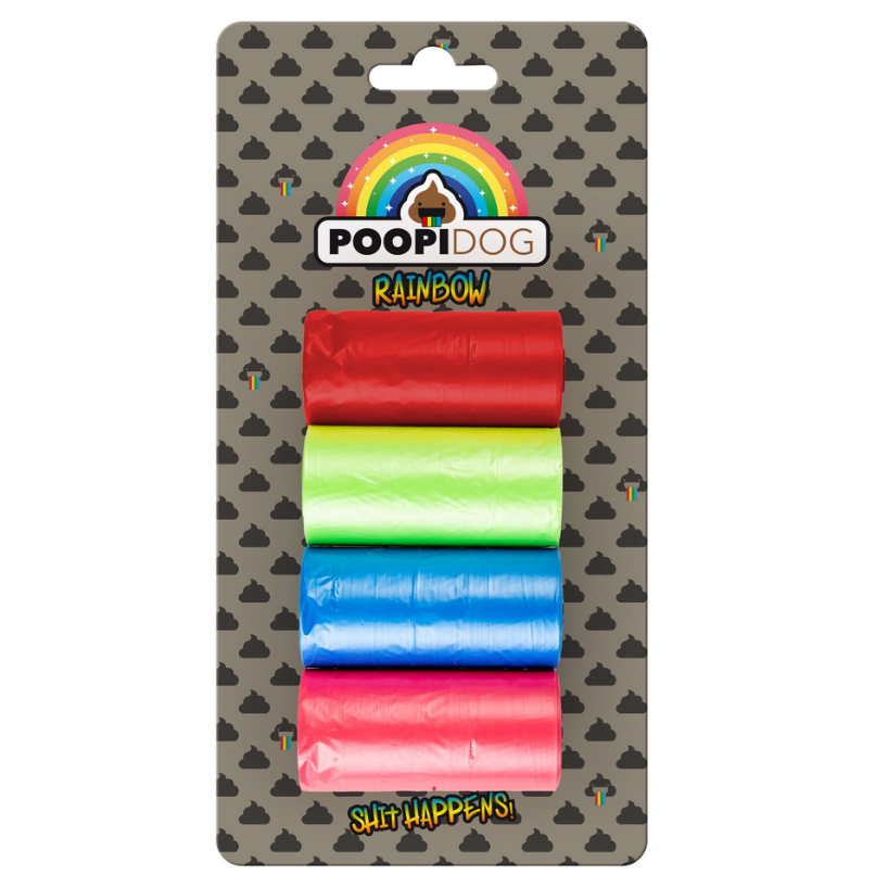 Duvo+ пакеты для уборки за собакой "радуга", разноцветные, 33х20см, 4х15шт в интернет-зоомагазине Pets Room