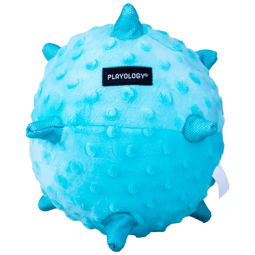 Playology puppy sensory ball сенсорный плюшевый мяч для щенков с ароматом арахиса, 15 см, голубой в интернет-зоомагазине Pets Room