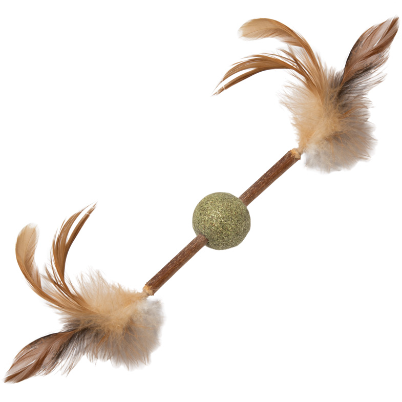 Игрушка для кошек мячик полосатый с пером 3см rich breed ик-169 в интернет-зоомагазине Pets Room