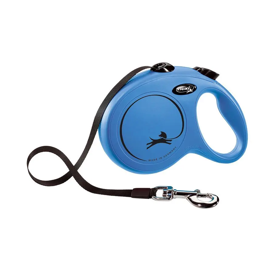 Поводок-рулетка flexi new classic l длиной 5 м для собак до 50 кг лента голубая в интернет-зоомагазине Pets Room
