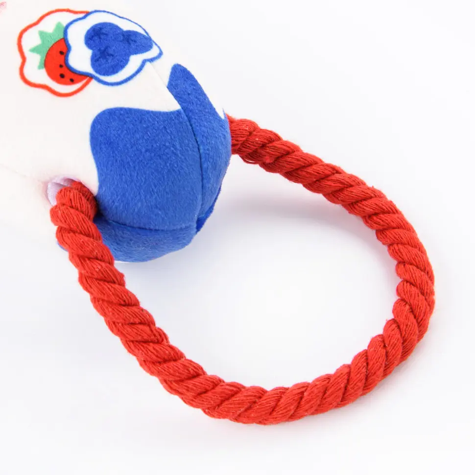 Mr.kranch игрушка для собак "йогурт", плюшевая с канатиком и пищалкой, 19 см в интернет-зоомагазине Pets Room