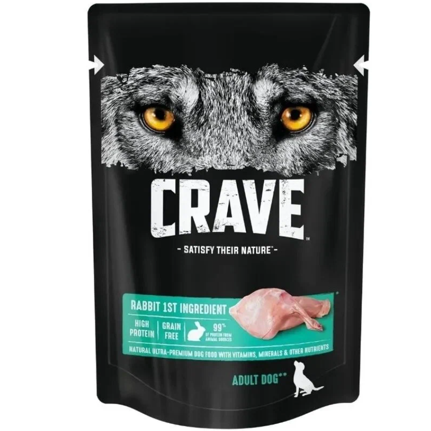 Crave корм консервированный для собак кролик в желе (пауч) 85гр в интернет-зоомагазине Pets Room