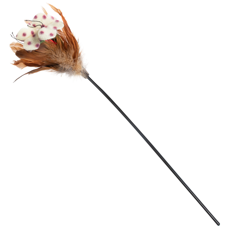 75081 Дразнилка с перьями на стеке 55см, серия feather teaser в интернет-зоомагазине Pets Room