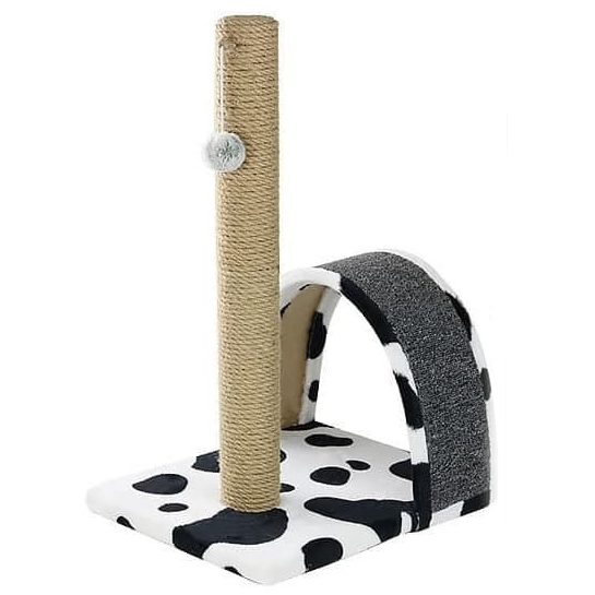 Когтеточка столбик с лежаком джут ковролин 35х30х54 ø7 кд-19 светло-серый в интернет-зоомагазине Pets Room