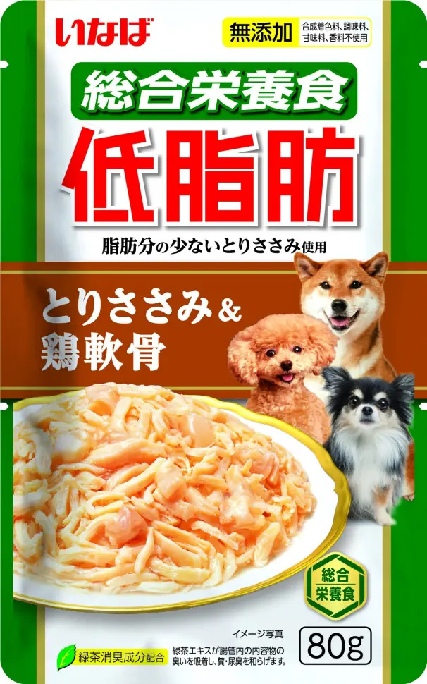 Inaba teishibo пауч д/собак на основе куриного филе с куриными хрящами, волокна в желе 80гр в интернет-зоомагазине Pets Room