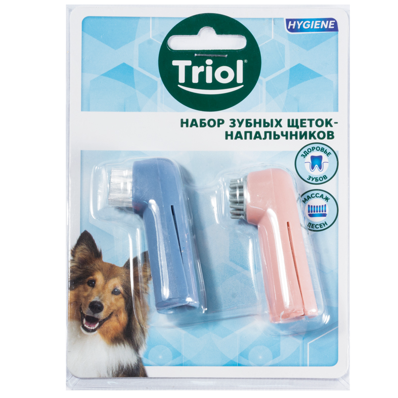 Набор зубных щеток-напальчников, 60мм (уп.2шт.), серия hygiene, triol в интернет-зоомагазине Pets Room